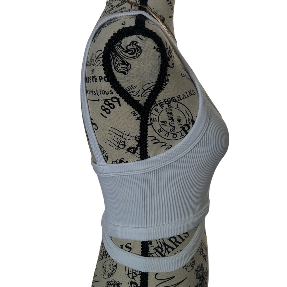 Brand New Ribbed Crop Top With Cut Outs - Picture 5 of 6